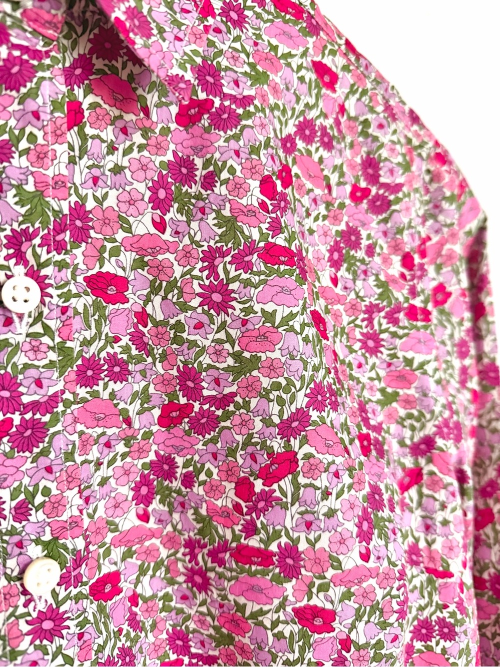 Ann Mashburn Liberty Blouse Top Sz S Liberty London Pink Poppy Forest - Picture 3 of 11
